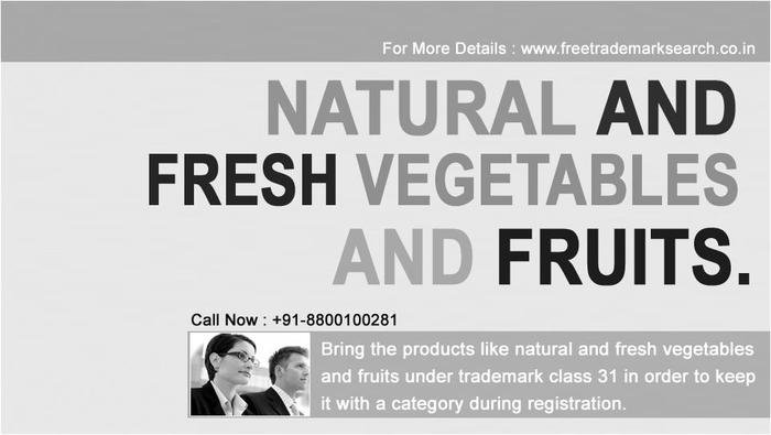 Bring the products like natural and fresh vegetables and fruits under trademark class 31 in order to keep it with a category during registration. Trademark Search of Free Trademark Search S-191 C, 3rd floor,Manak Complex,School Block, Shakarpur - Photo 174 of 230 Bring the products like natural and fresh vegetables and fruits under trademark class 31 in order to keep it with a category during registration. Trademark Search of Free Trademark Search S-191 C, 3rd floor,Manak Complex,School Block, Shakarpur - Photo 174 of 230