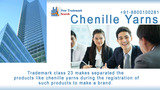 Trademark class 23 makes separated the products like chenille yarns during the registration of such products to make a brand.<br />
 Free Trademark Search S-191 C, 3rd floor,Manak Complex,School Block, Shakarpur 