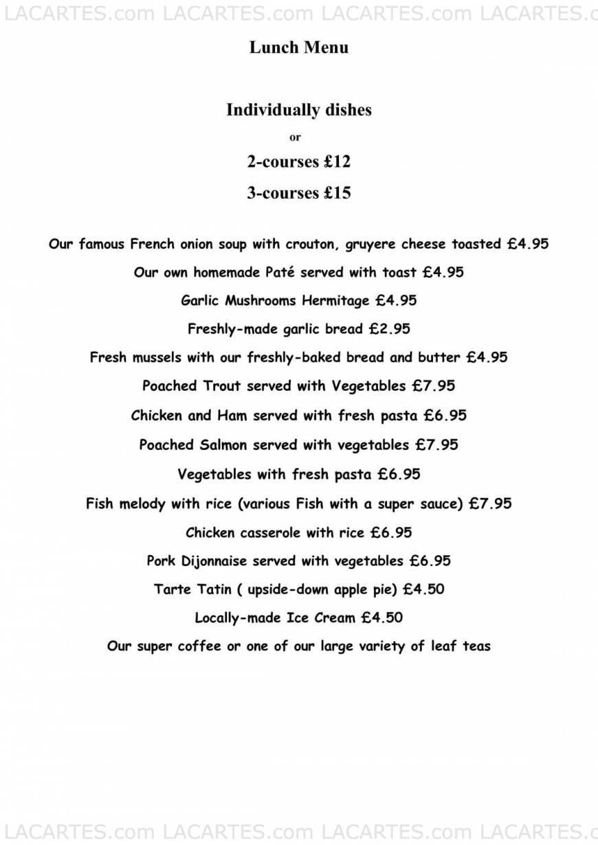  Pricelists of The Hermitage Restaurant 15 Cheriton Place - Photo 3 of 3