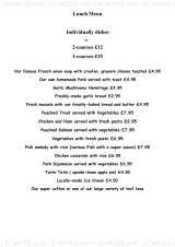 Menus & Prices, The Hermitage Restaurant, Folkestone