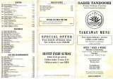 Menus & Prices, Sabir Tandoori, Bromley