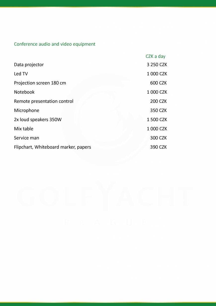  Pricelists of GreenYacht Hotel & Restaurant U Libenskeho mostu - Photo 31 of 32