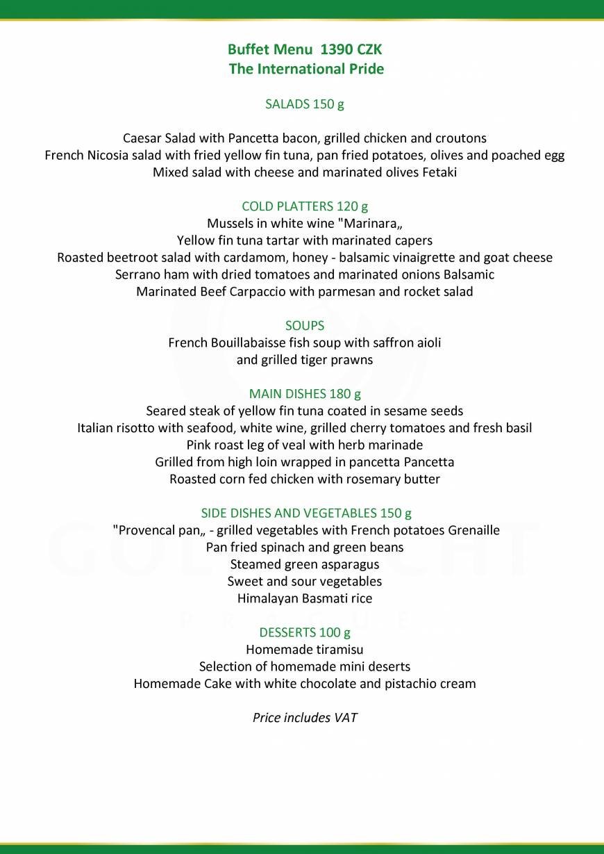  Pricelists of GreenYacht Hotel & Restaurant U Libenskeho mostu - Photo 1 of 32