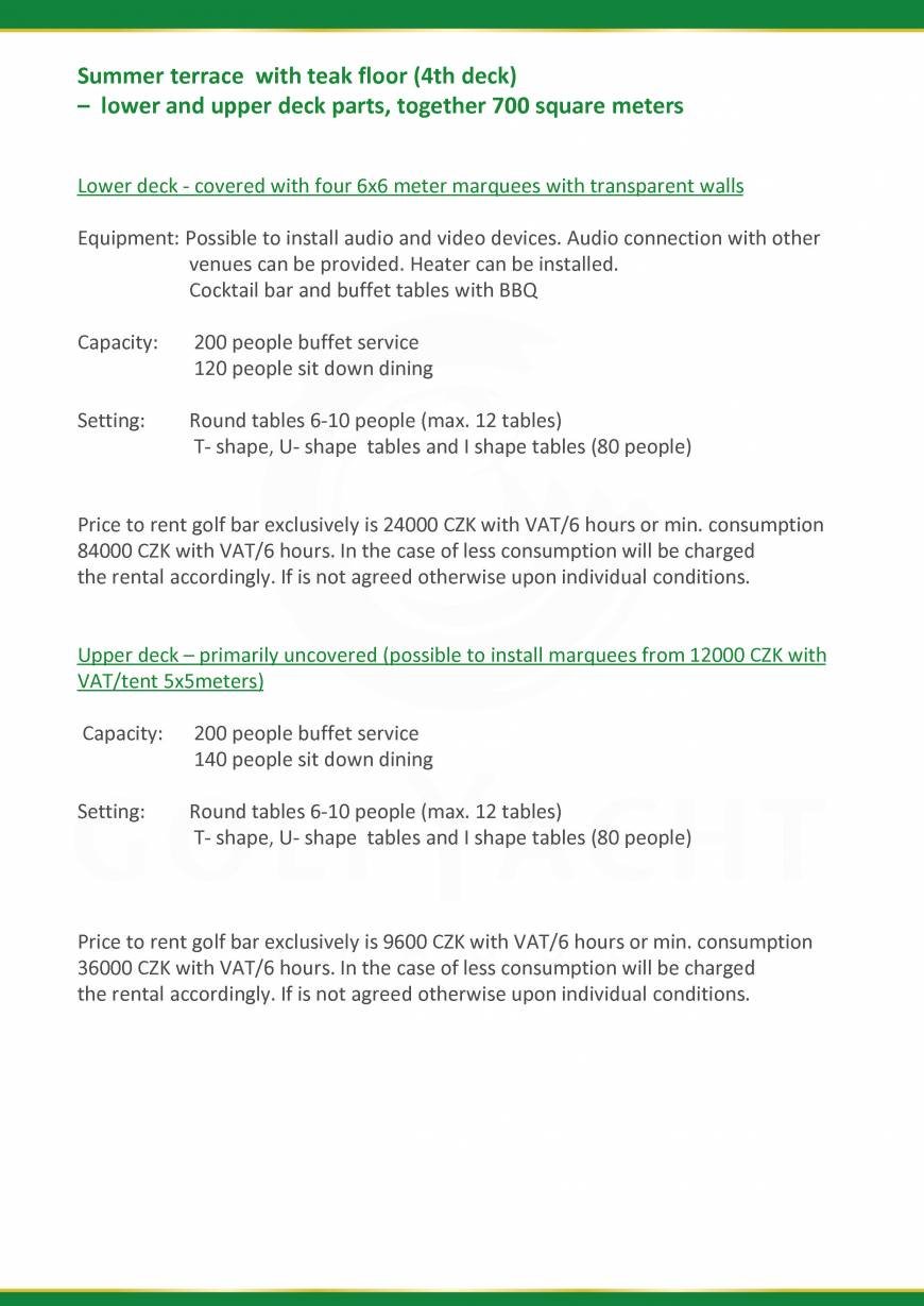  Pricelists of GreenYacht Hotel & Restaurant U Libenskeho mostu - Photo 14 of 32