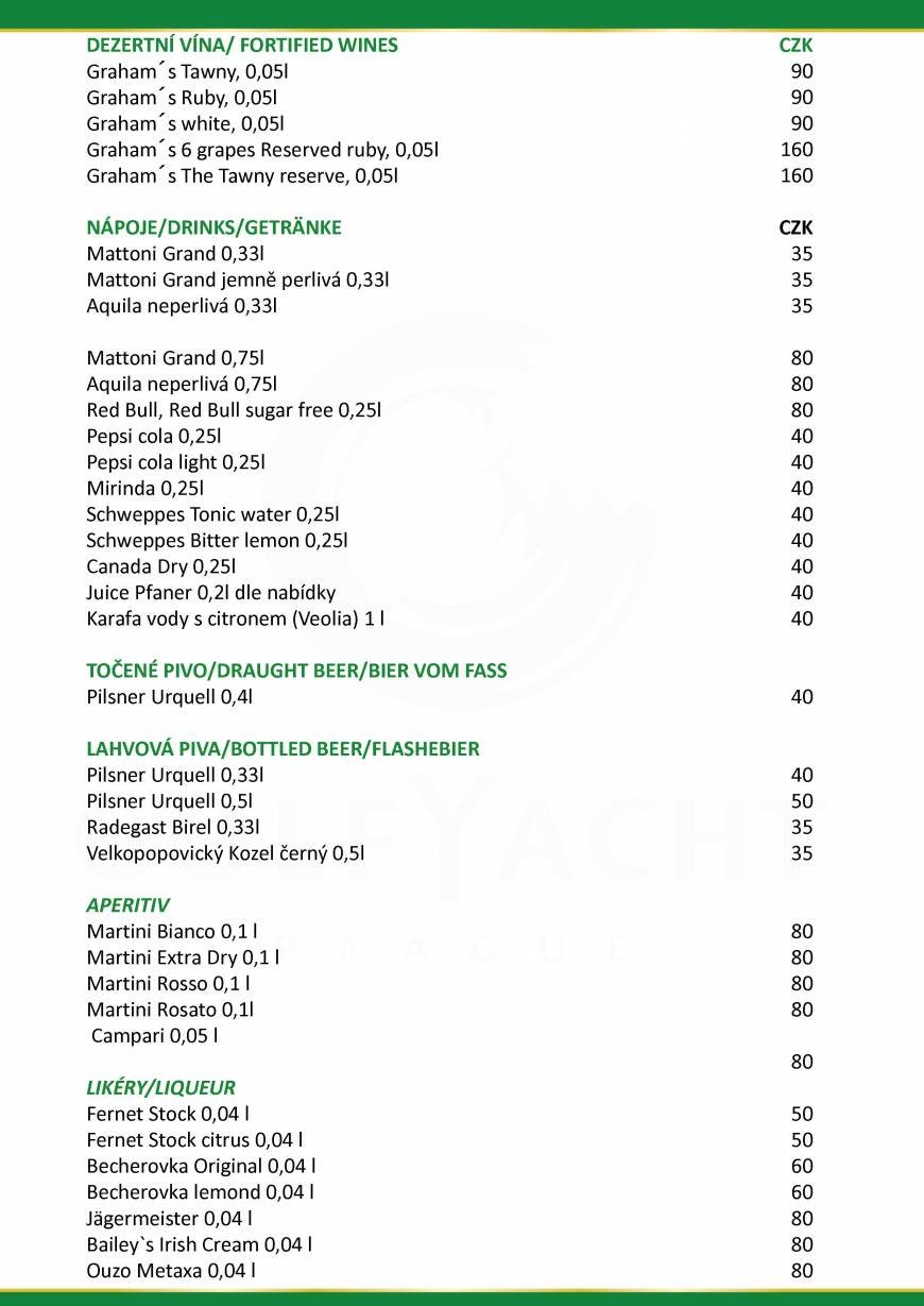  Pricelists of GreenYacht Hotel & Restaurant U Libenskeho mostu - Photo 6 of 32