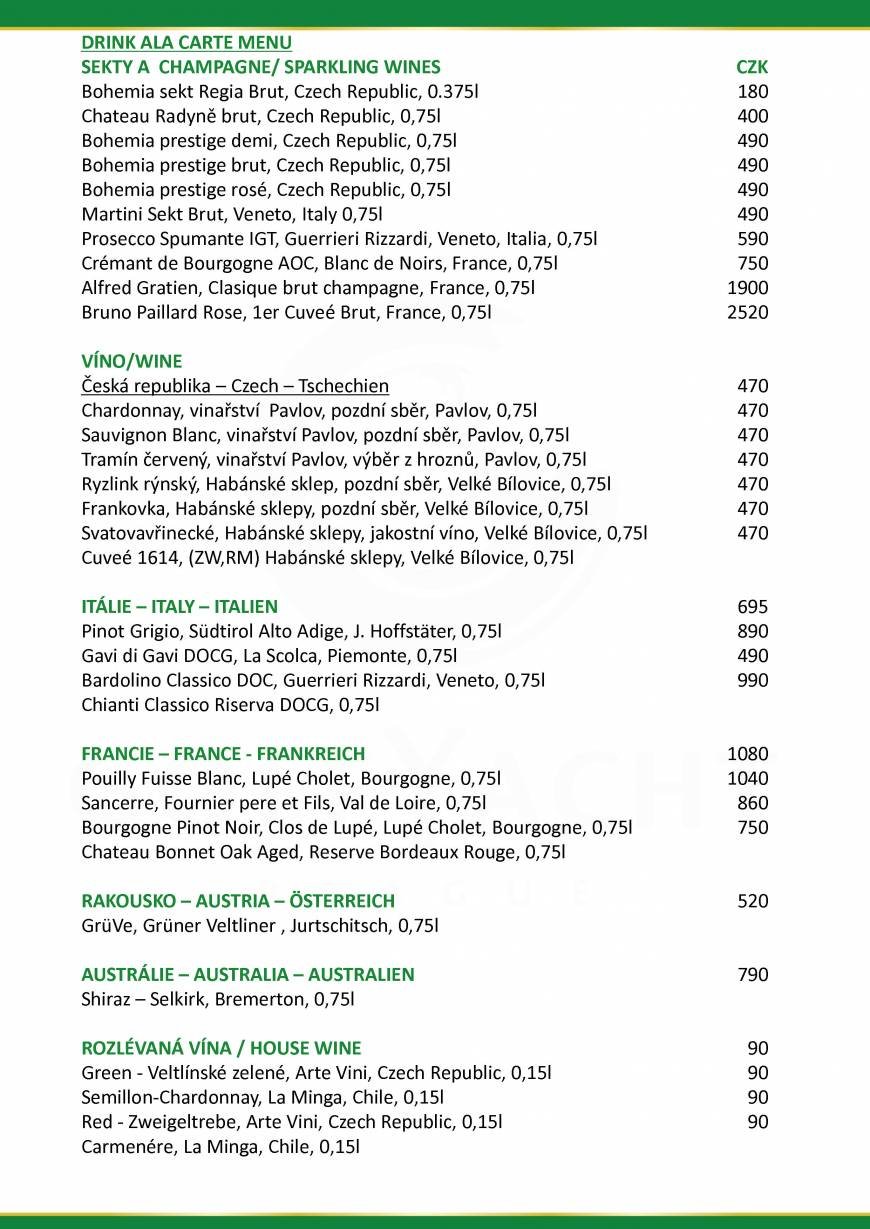  Pricelists of GreenYacht Hotel & Restaurant U Libenskeho mostu - Photo 3 of 32