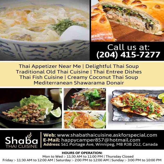  Profile Photos of Best Mediterranean restaurant Winnipeg | Shaba Thai Cuisine 561 Portage Ave - Photo 1 of 1