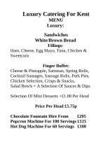 Menus & Prices, Luxury Catering For Kent, Gravesend