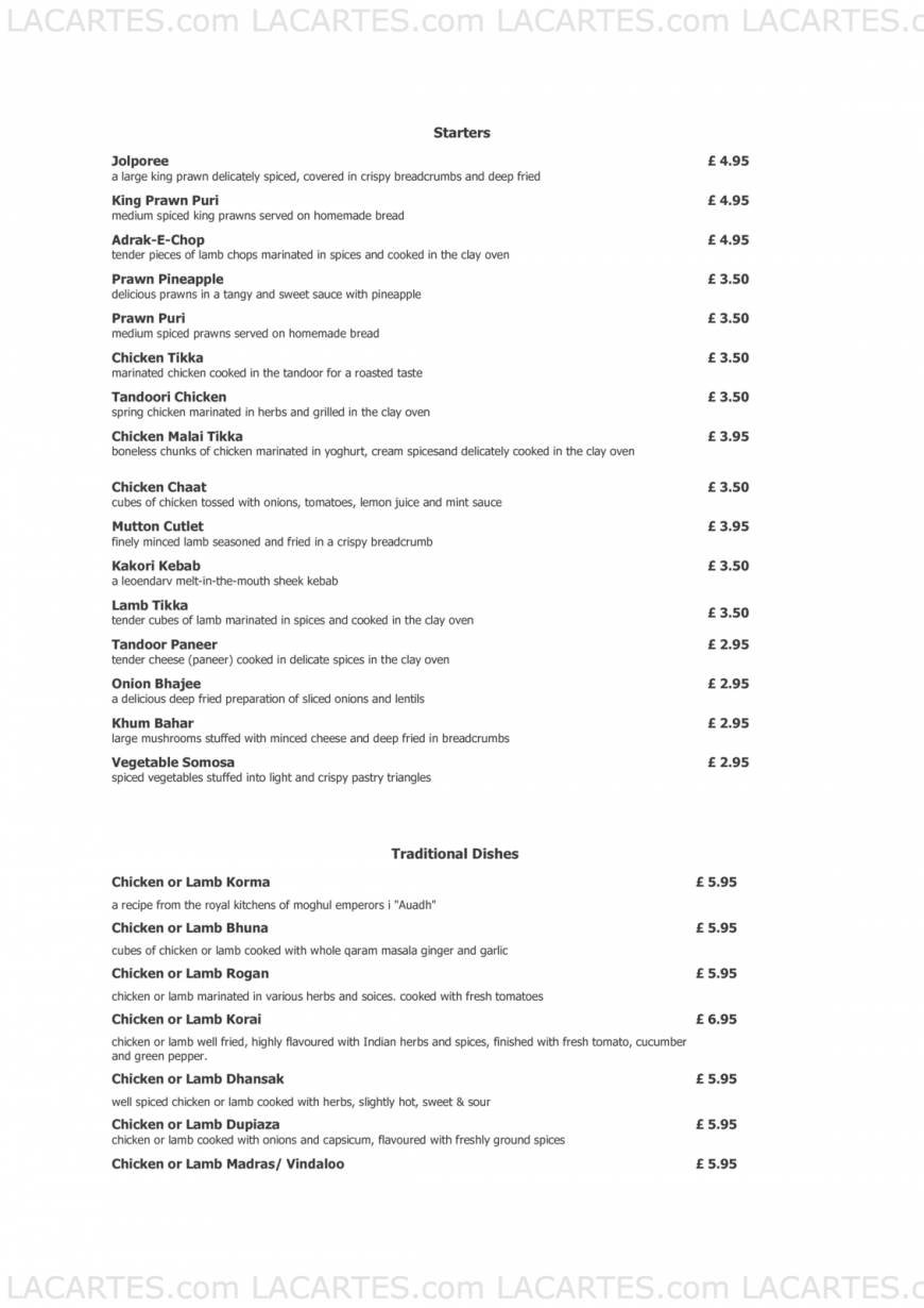  Pricelists of Kosturi Restaurant 18 Station Approach - Photo 1 of 5