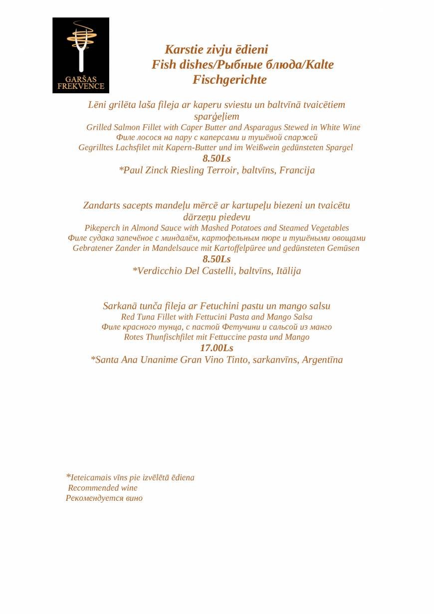  Pricelists of Restaurant 
