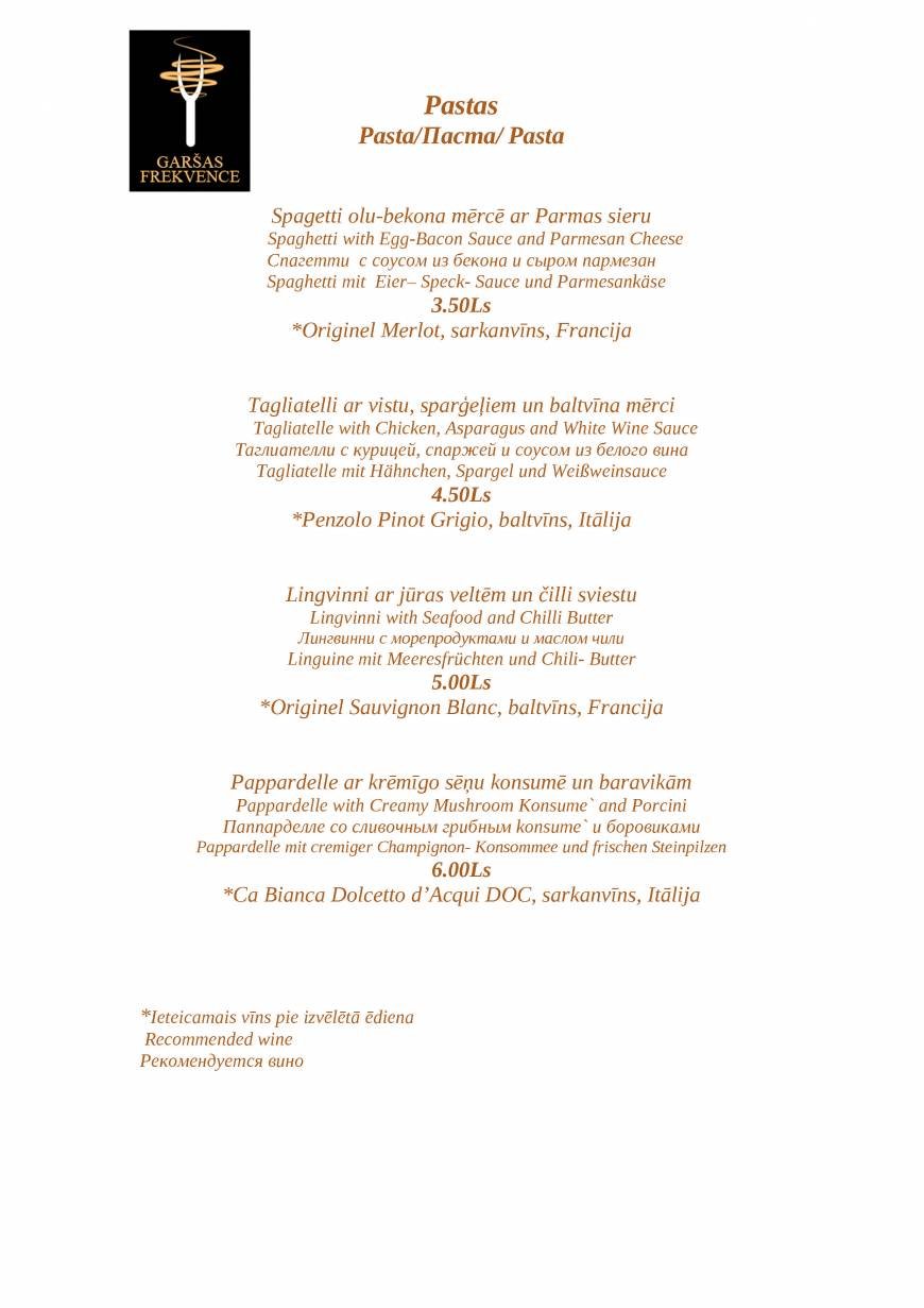  Pricelists of Restaurant 