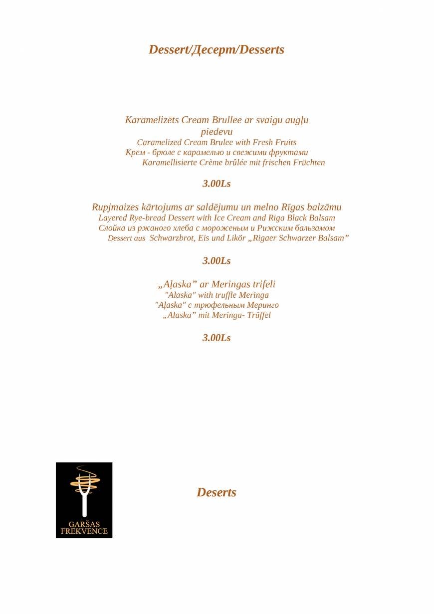  Pricelists of Restaurant 