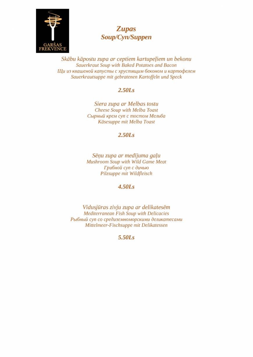  Pricelists of Restaurant 