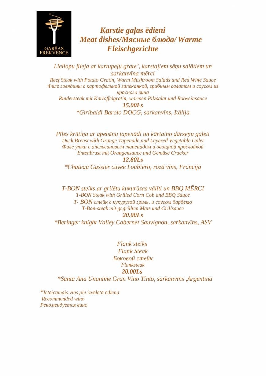  Pricelists of Restaurant 