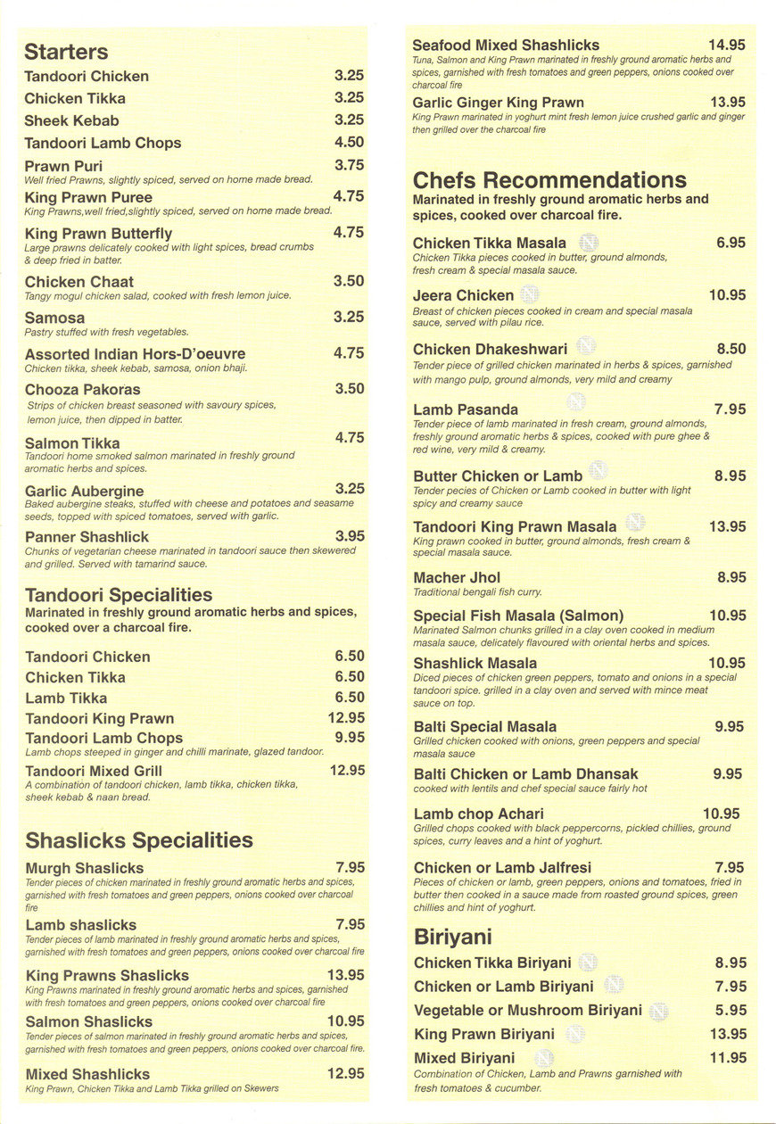  Pricelists of Sonargaon Tandoori 40-42 Glebe Way - Photo 3 of 3