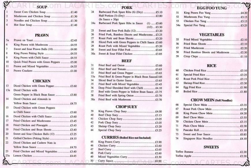  Pricelists of New Welcome Chinese Takeaway & Delivery 11 The Broadway, Plough Lane - Photo 1 of 2