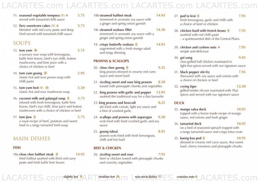  Pricelists of Mae Ping Thai Restaurant East Grinstead 16 Railway Approach - Photo 4 of 11