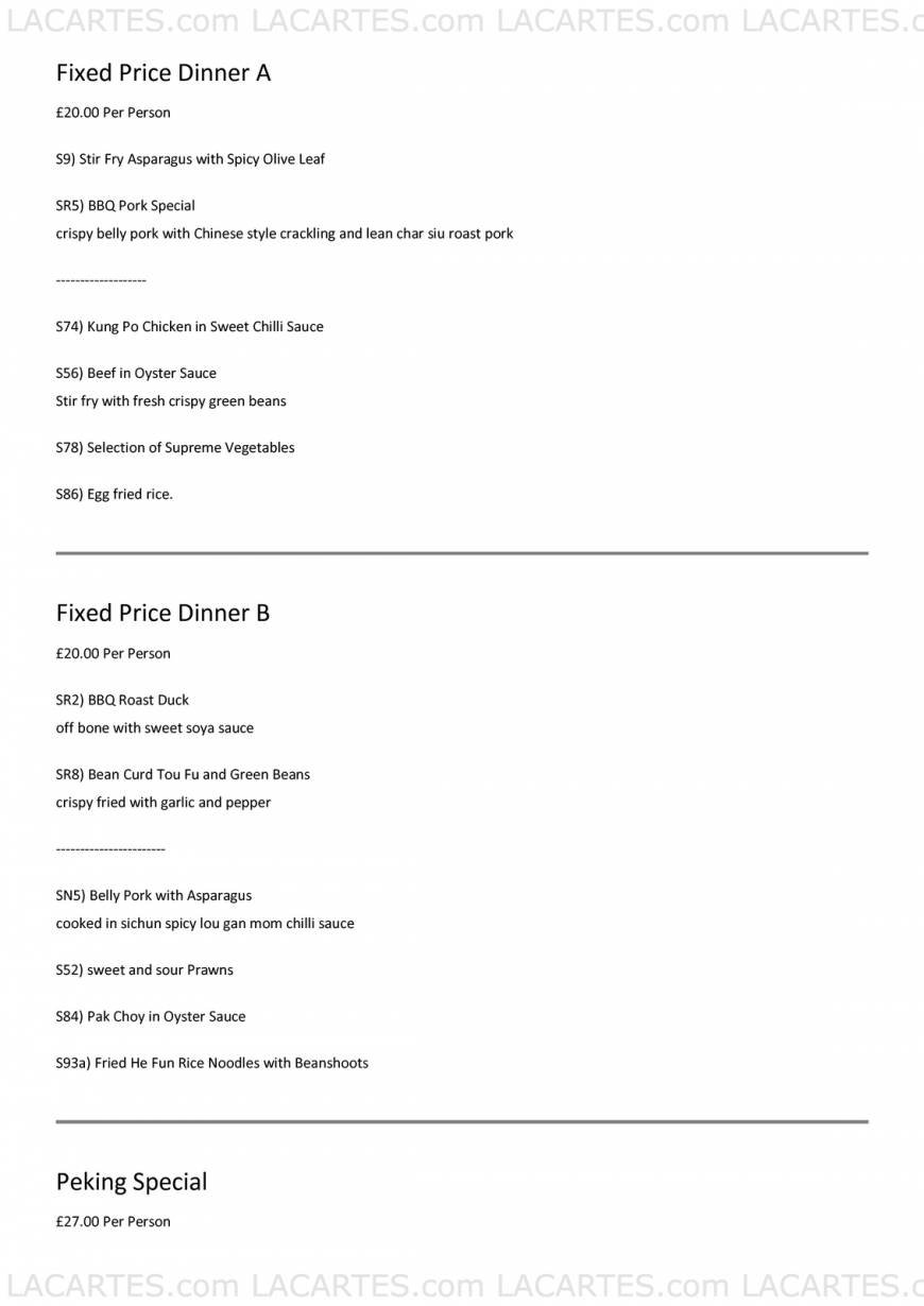  Pricelists of Bayee Village Authentic Chinese Restaurant Wimbledon 24 High Street - Photo 3 of 18