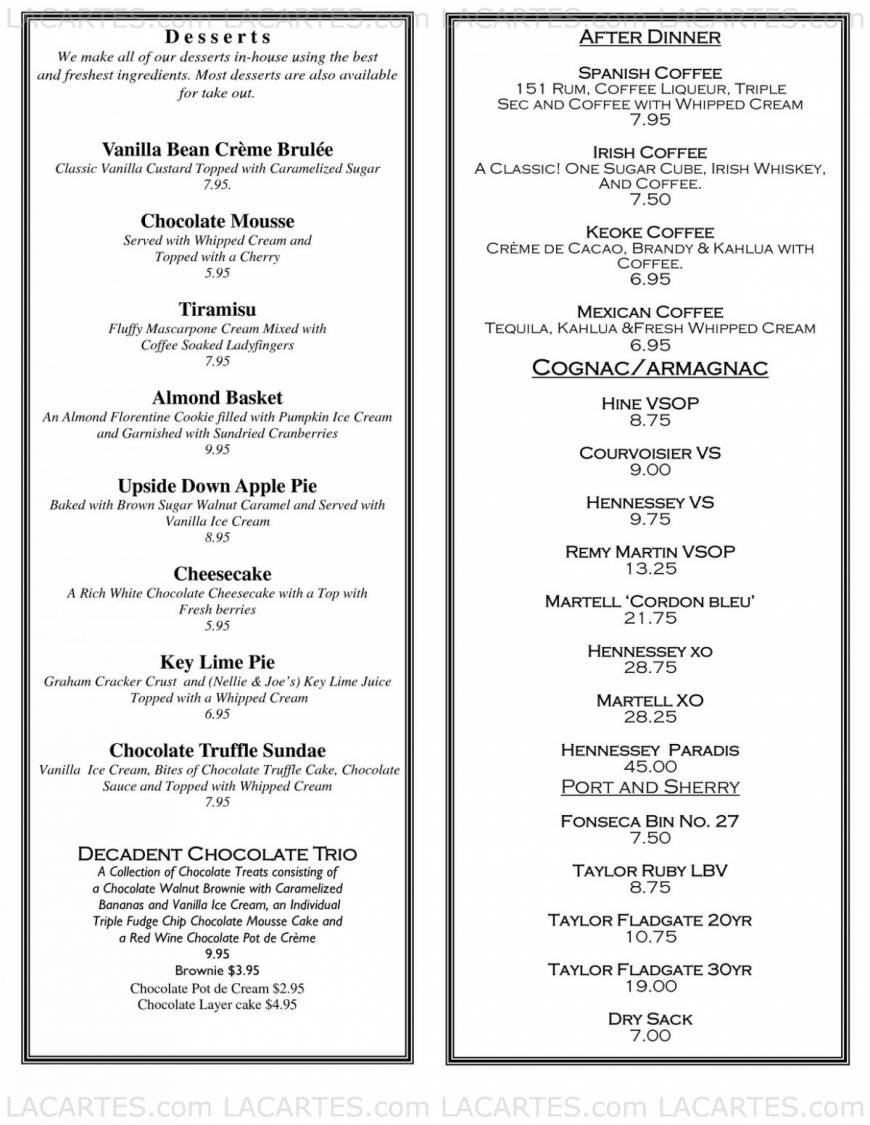  Pricelists of McCormick & Schmick's Seafood Restaurant 170 South Market Street - Photo 6 of 8