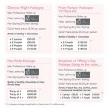 Menus & Prices, Hair and Pamper Parlour, Cheshunt