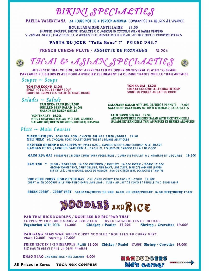  Pricelists of The Original BIKINI BEACH Lot 4 Parc d ela Baie Orientale - Photo 3 of 4
