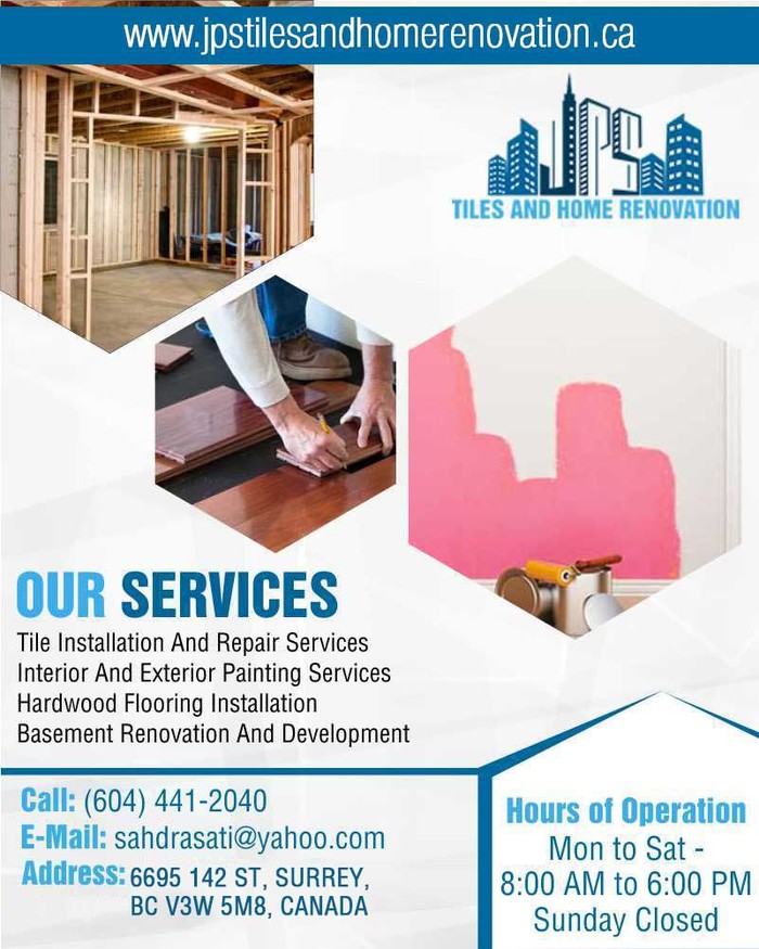  Profile Photos of Floor Tile Installation Surrey | JPS Tiles and Home Renovation 6695 142 St - Photo 1 of 1