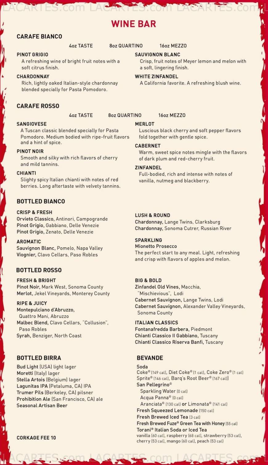  Pricelists of Pasta Pomodoro 1550 Bryant Street - Photo 6 of 7