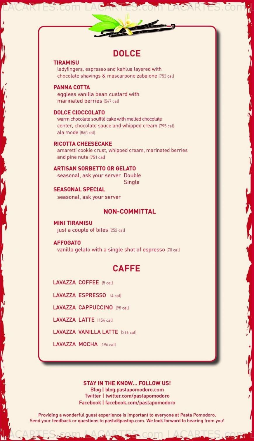  Pricelists of Pasta Pomodoro 1550 Bryant Street - Photo 7 of 7