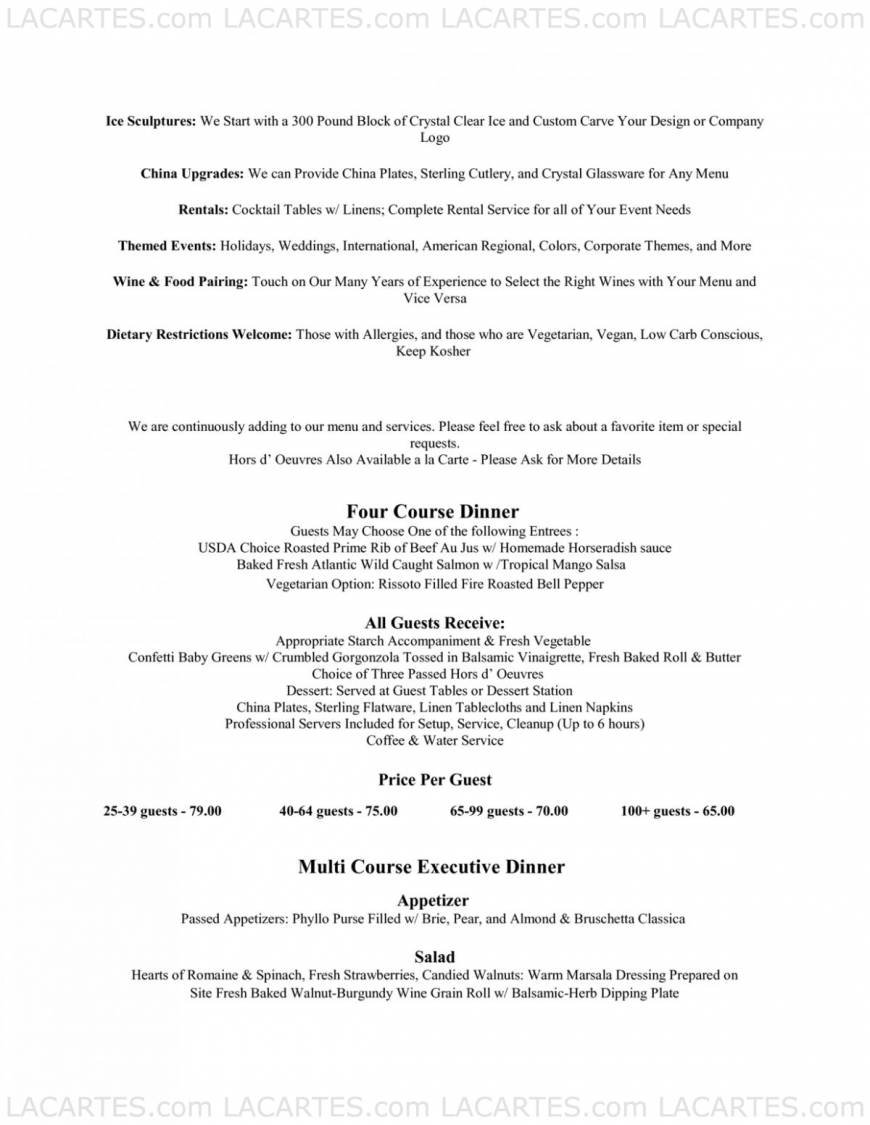  Pricelists of Gunther's Restaurant & Catering 1601 Meridian Ave. - Photo 11 of 17