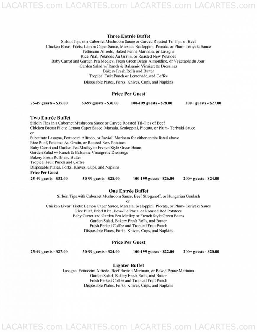  Pricelists of Gunther's Restaurant & Catering 1601 Meridian Ave. - Photo 8 of 17