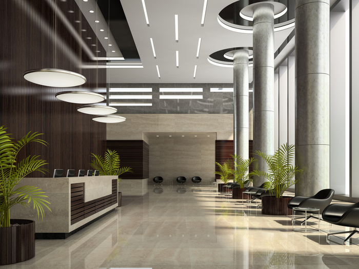 Interior of hotel reception 3D illustration CTM Distribution Epoxy Floor Coatings  of CTM Distribution Epoxy Concrete Floor Coatings Materials Mississauga 1065 Matheson Blvd. E.Unit 5  Mississauga L4W 3P1  ON - Photo 4 of 6