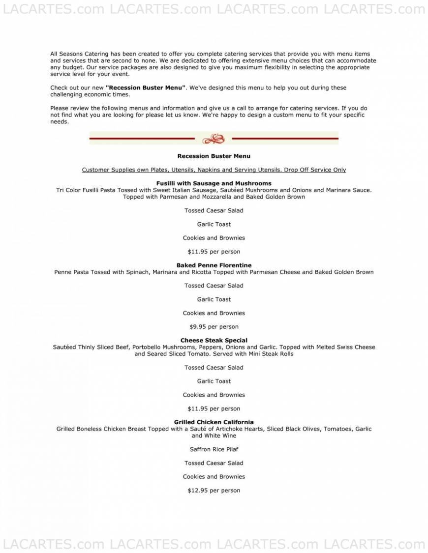  Pricelists of All Season's cafe & Catering 1758 Junction Avenue suit AA - Photo 4 of 13