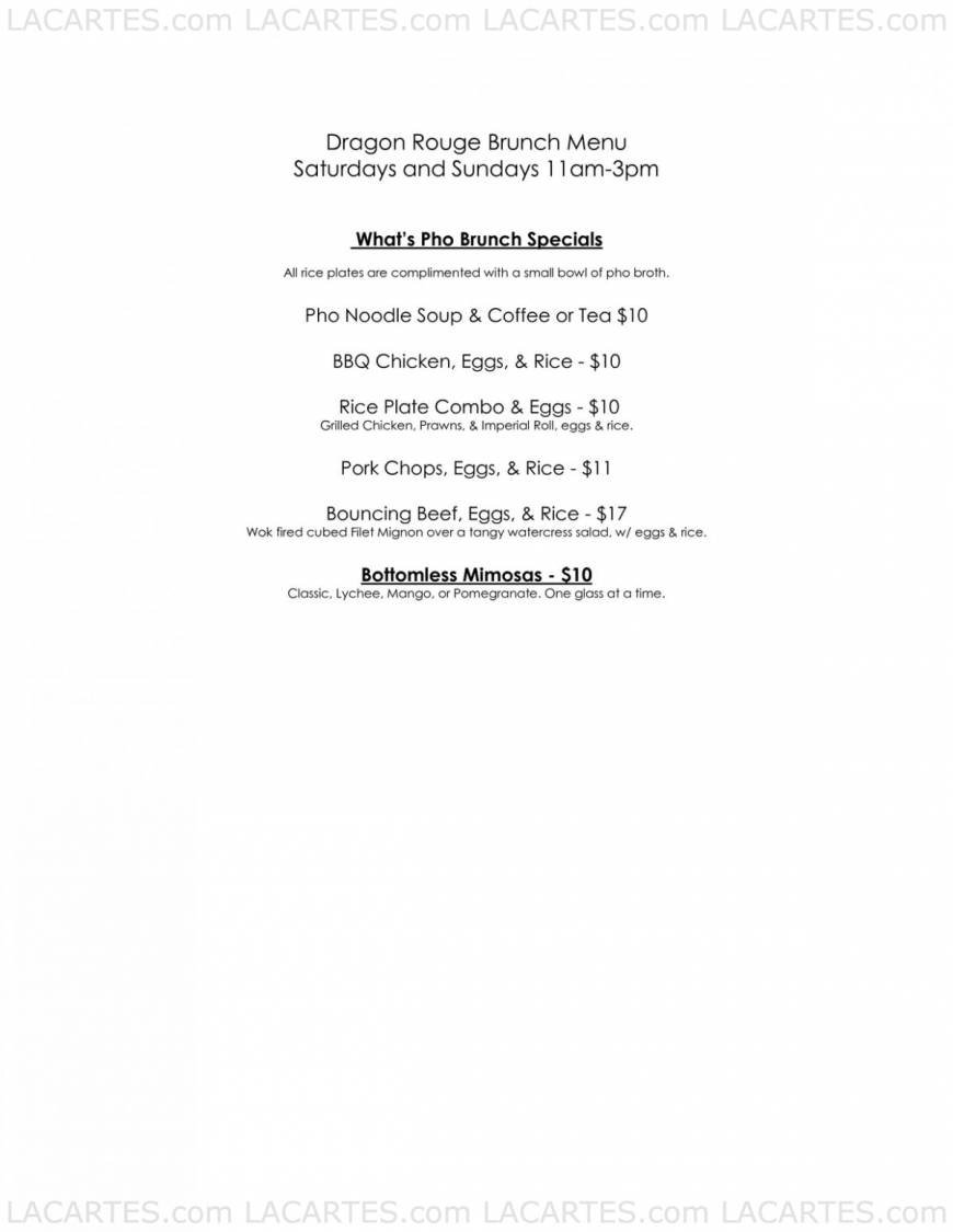  Pricelists of Dragon Rouge Vietnamese Bistro 2337 Blanding Ave - Photo 3 of 4
