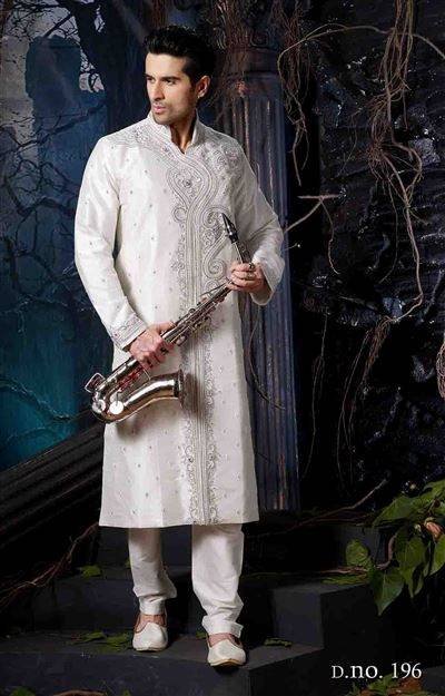 White wedding sherwnai for men Profile Photos of Ashika Fashion Wear Aayushi Apartment, B Wing, J.B nagar, Andheri east - Photo 2 of 17