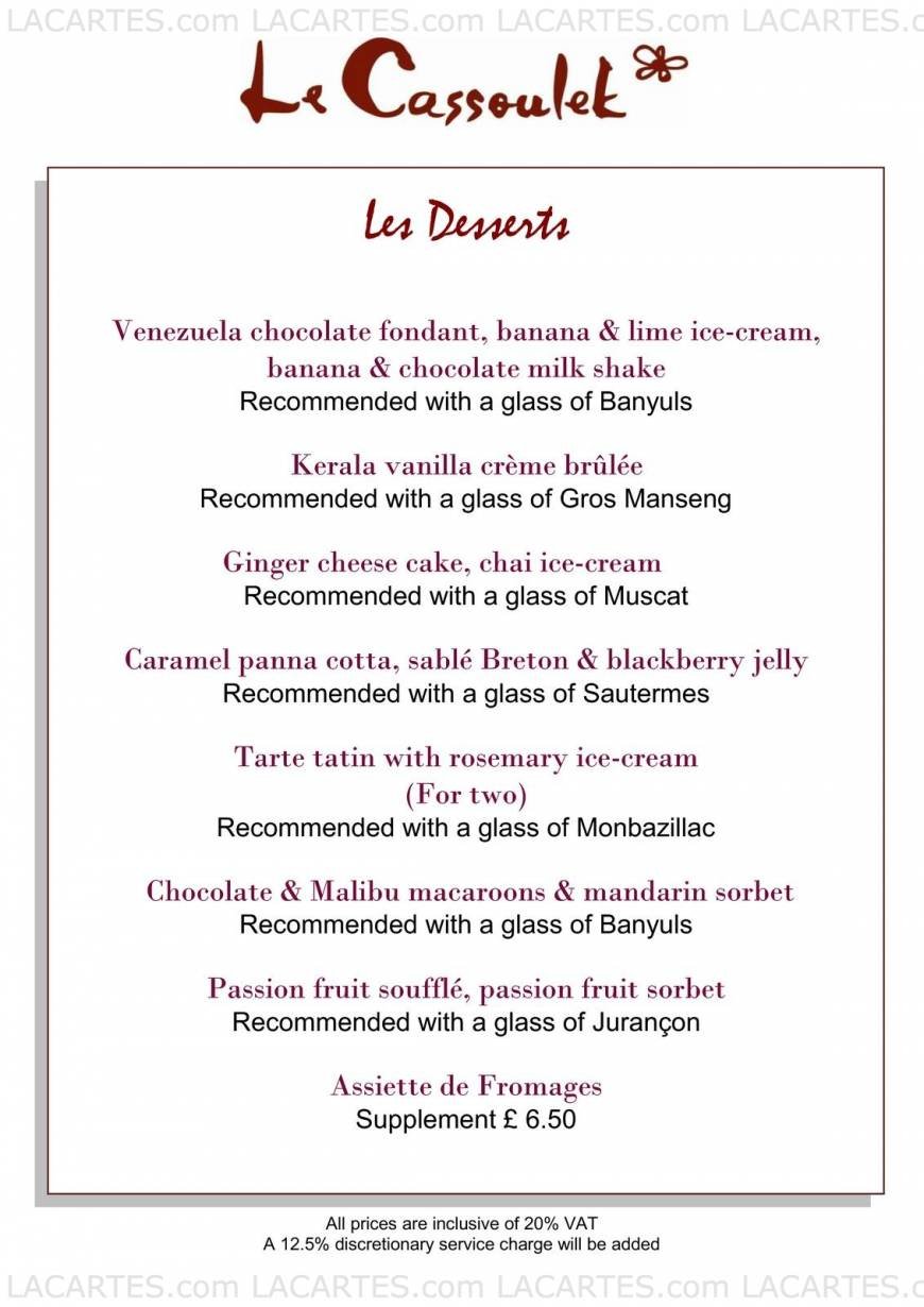  Pricelists of Le Cassoulet 18 Selsdon Road - Photo 16 of 18