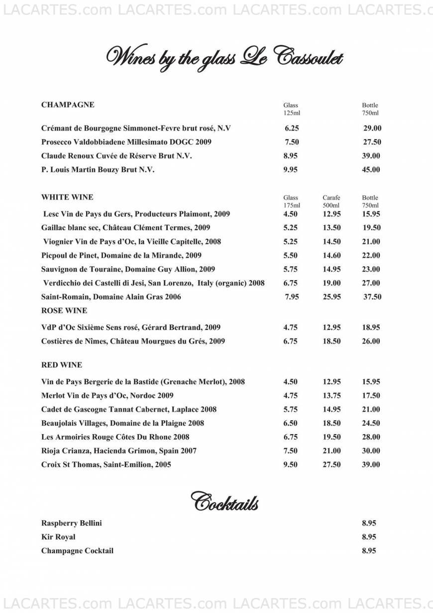  Pricelists of Le Cassoulet 18 Selsdon Road - Photo 11 of 18