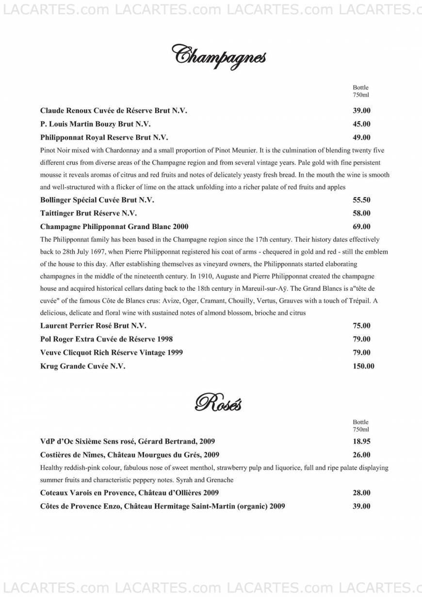  Pricelists of Le Cassoulet 18 Selsdon Road - Photo 9 of 18