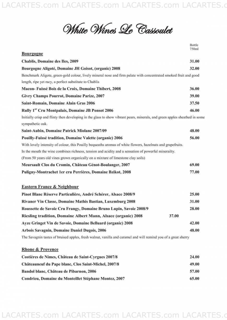  Pricelists of Le Cassoulet 18 Selsdon Road - Photo 6 of 18