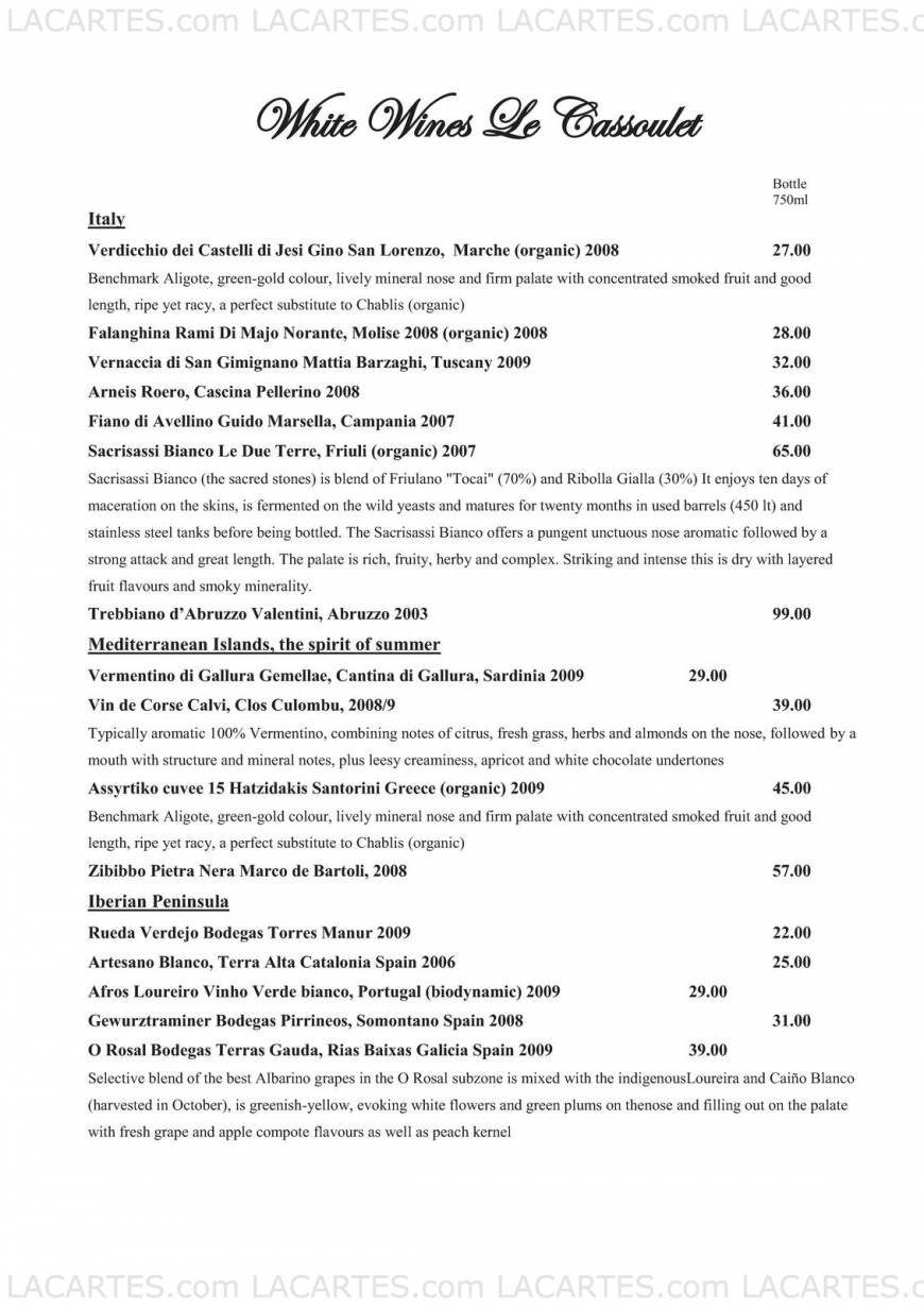  Pricelists of Le Cassoulet 18 Selsdon Road - Photo 5 of 18