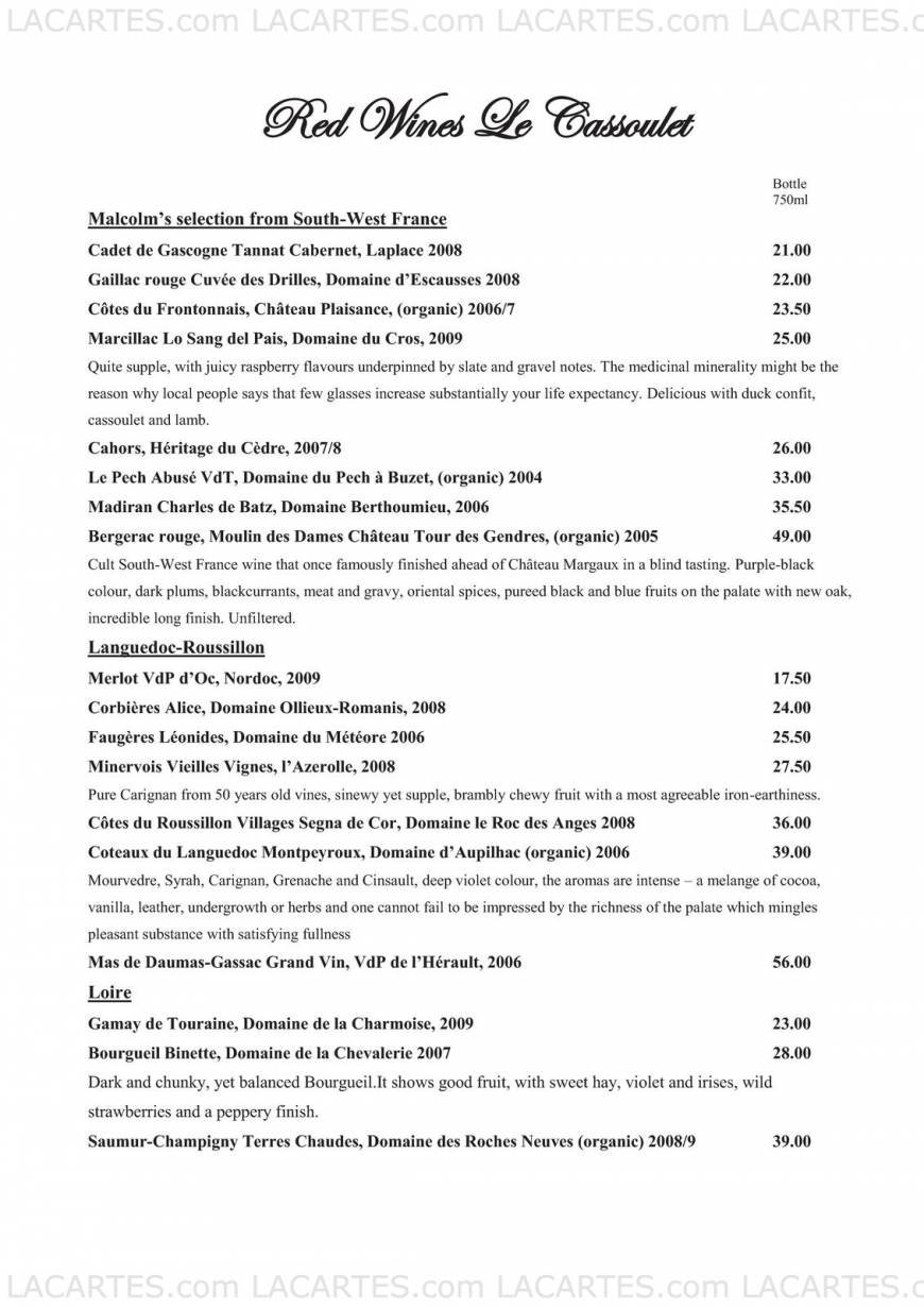  Pricelists of Le Cassoulet 18 Selsdon Road - Photo 4 of 18