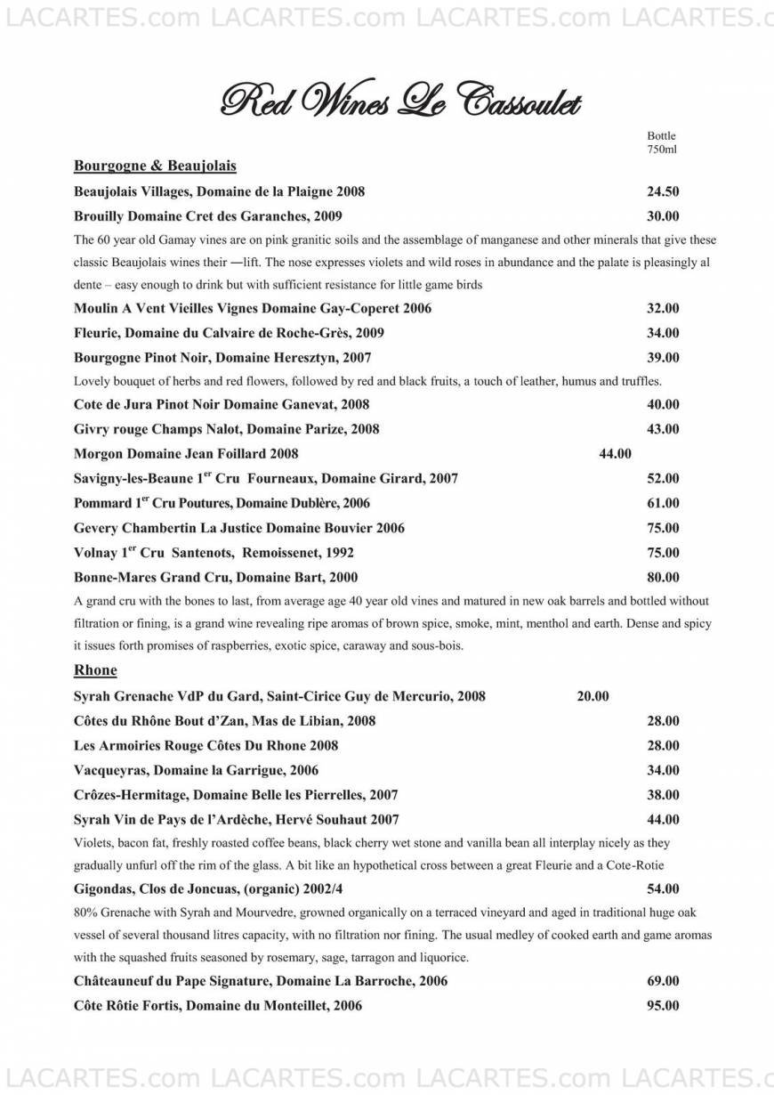  Pricelists of Le Cassoulet 18 Selsdon Road - Photo 3 of 18