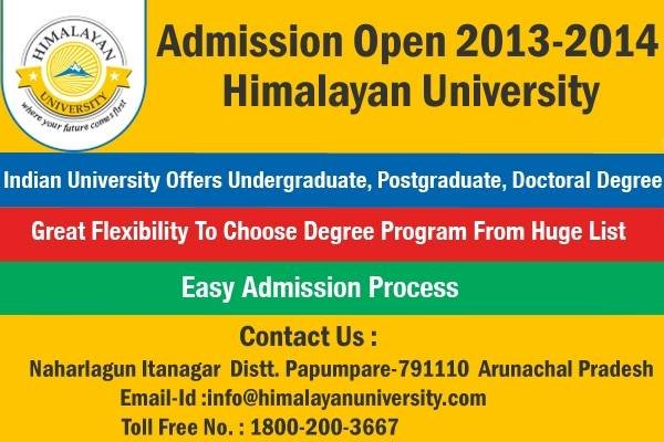 Get Details About Himalayan University Admission<br />
<br />
Admission Open 2013-2014 Himalayan University a private university of India offer admission to undergraduate, postgraduate degrees, certificate and diploma courses in all themes of 13 faculties at afford University in India of Himalayan University S-191 C, 3rd floor, Manak Complex, School Block - Photo 1 of 3 Get Details About Himalayan University Admission<br />
<br />
Admission Open 2013-2014 Himalayan University a private university of India offer admission to undergraduate, postgraduate degrees, certificate and diploma courses in all themes of 13 faculties at afford University in India of Himalayan University S-191 C, 3rd floor, Manak Complex, School Block - Photo 1 of 3