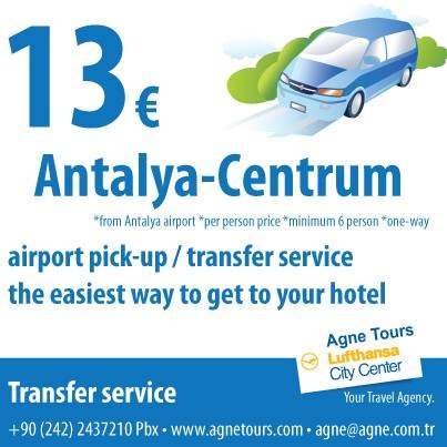  Pricelists of Agne Tours Lufthansa City Center Tahil Pazari mah. Adnan Menderes Bulvari. Beyaz Saray apt. No:27/2 Antalya, TR 07040 TÃ¼rkiye - Photo 32 of 39