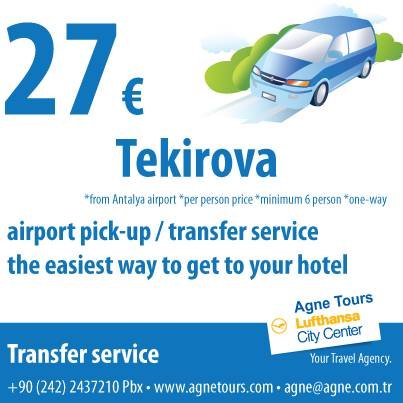  Pricelists of Agne Tours Lufthansa City Center Tahil Pazari mah. Adnan Menderes Bulvari. Beyaz Saray apt. No:27/2 Antalya, TR 07040 TÃ¼rkiye - Photo 3 of 39