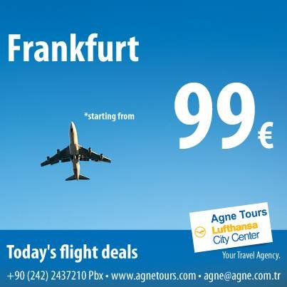  Pricelists of Agne Tours Lufthansa City Center Tahil Pazari mah. Adnan Menderes Bulvari. Beyaz Saray apt. No:27/2 Antalya, TR 07040 TÃ¼rkiye - Photo 20 of 39