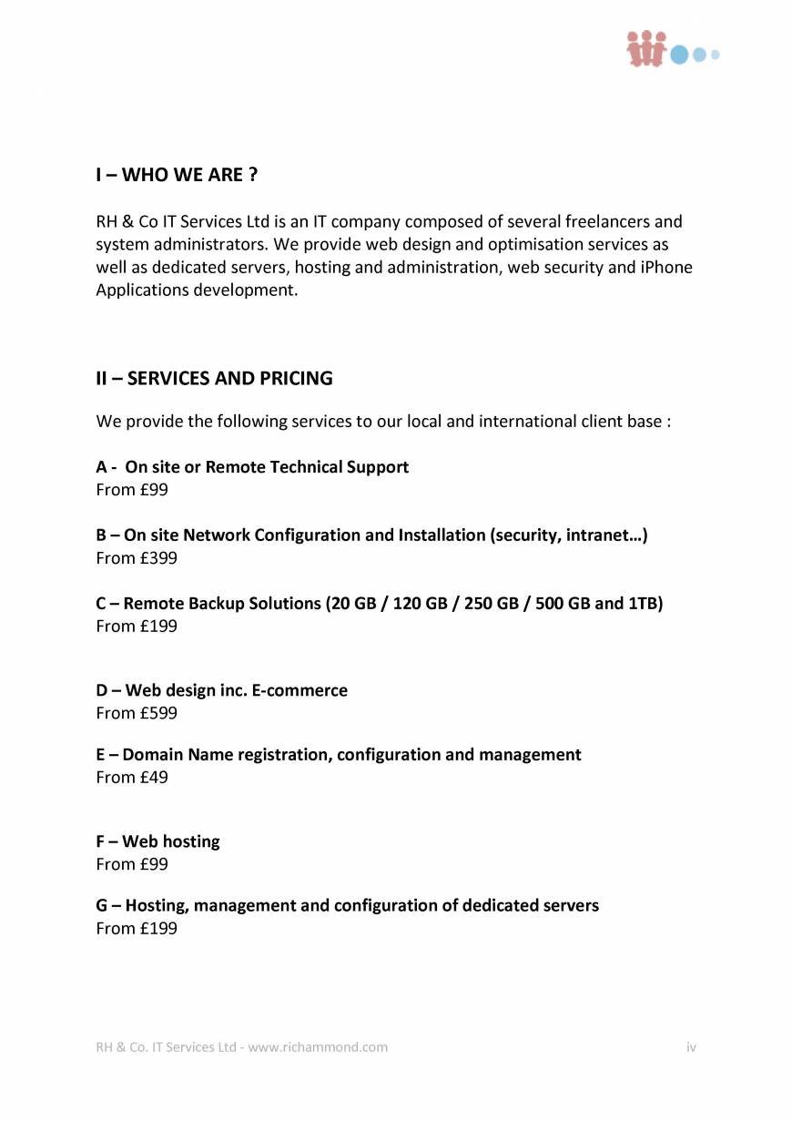  Pricelists of RH & Co. IT Services Ltd Hardwick House - Photo 4 of 6