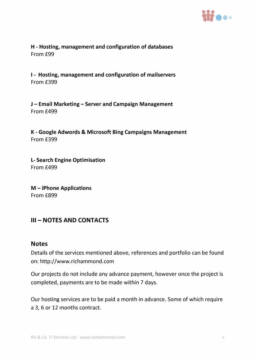  Pricelists of RH & Co. IT Services Ltd Hardwick House - Photo 5 of 6