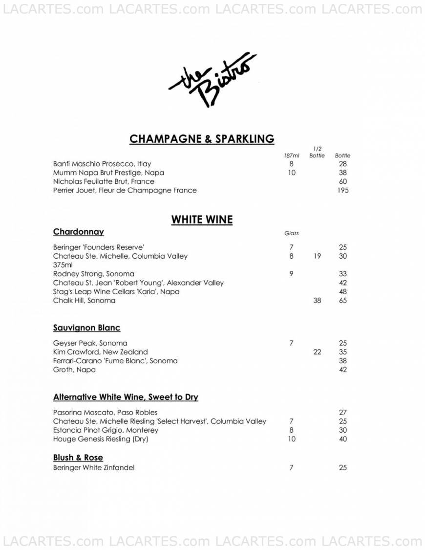  Pricelists of The Bistro 5105 California Avenue - Photo 26 of 33