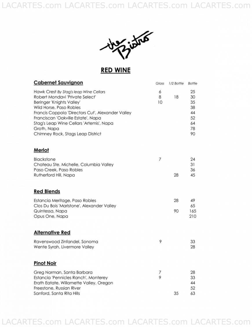  Pricelists of The Bistro 5105 California Avenue - Photo 25 of 33