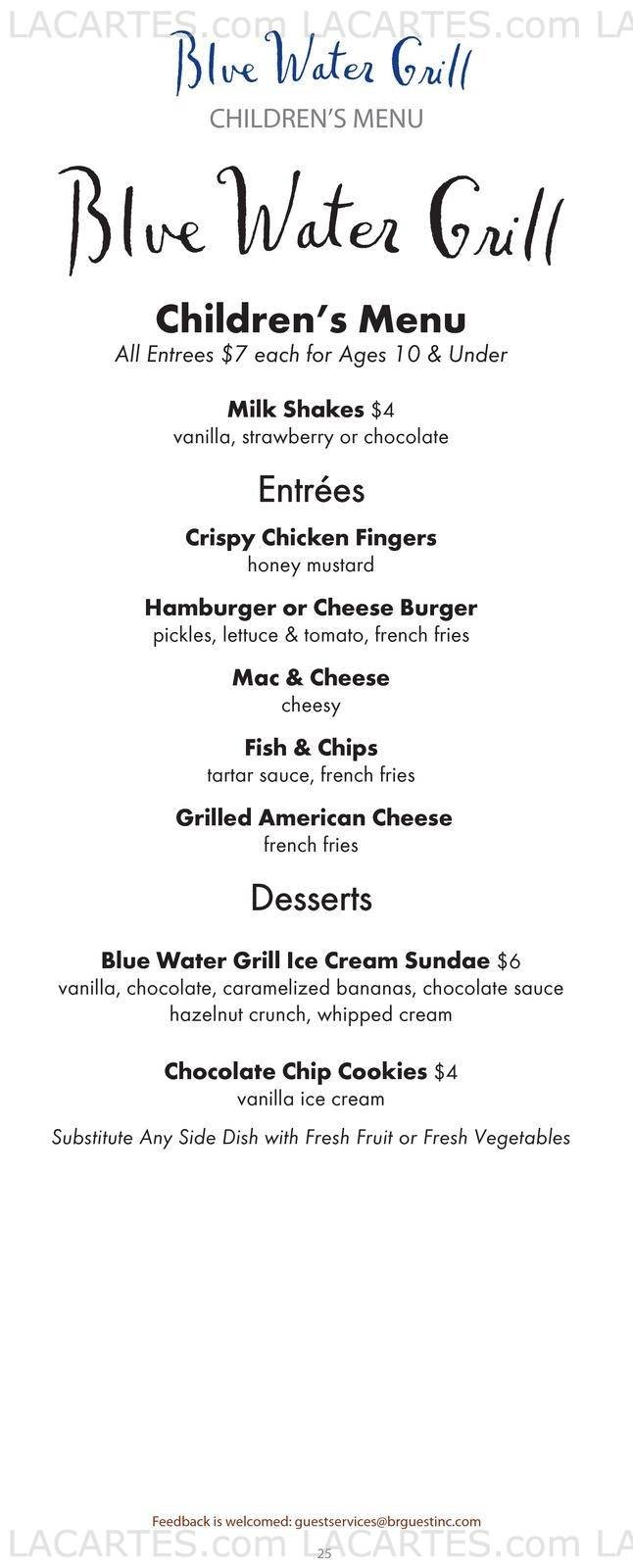  Pricelists of Blue Water Grill 31 Union Square West at 16th St. - Photo 9 of 24